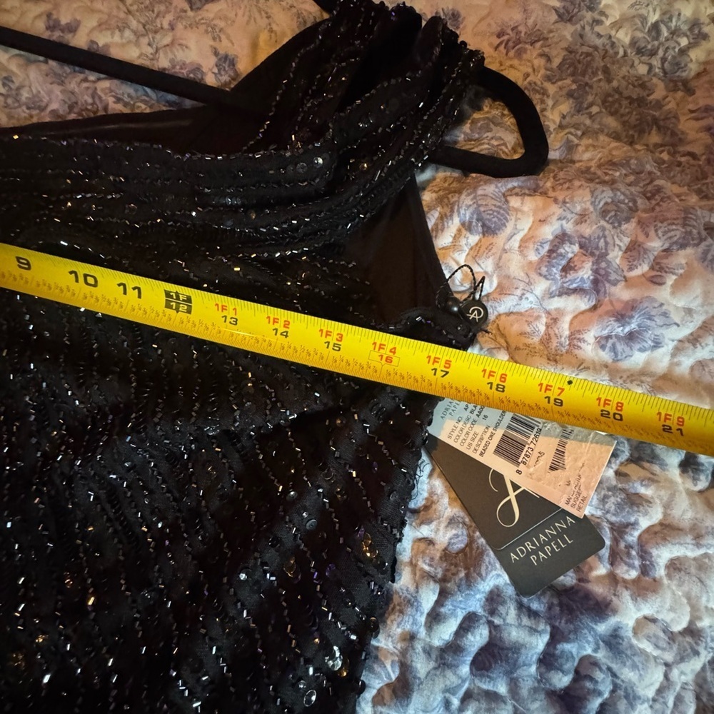 Adrianna Papell Black One-Shoulder Dress - Picture 8 of 12